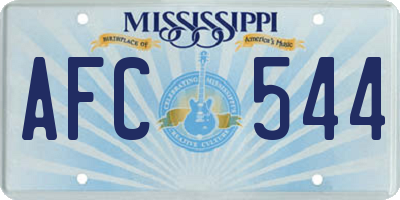 MS license plate AFC544