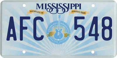 MS license plate AFC548