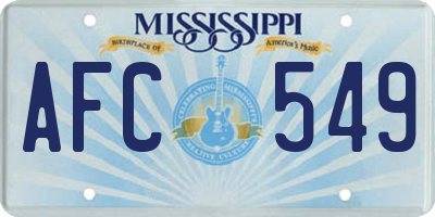 MS license plate AFC549
