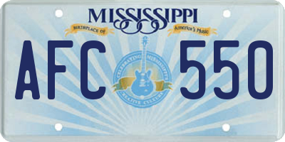 MS license plate AFC550