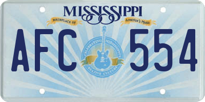 MS license plate AFC554