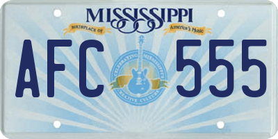 MS license plate AFC555