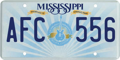 MS license plate AFC556