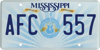 MS license plate AFC557