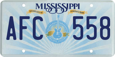 MS license plate AFC558