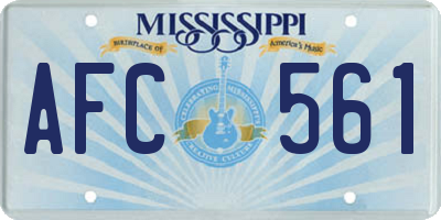 MS license plate AFC561