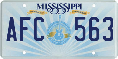 MS license plate AFC563