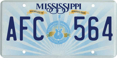 MS license plate AFC564