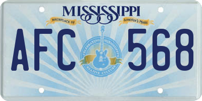 MS license plate AFC568
