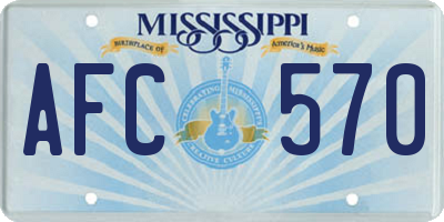 MS license plate AFC570