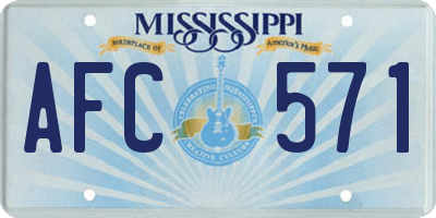 MS license plate AFC571