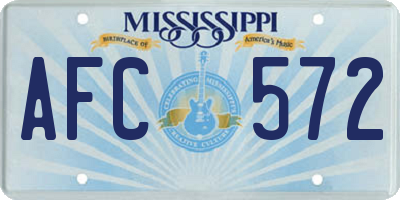 MS license plate AFC572