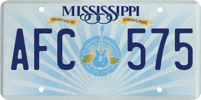 MS license plate AFC575