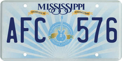 MS license plate AFC576