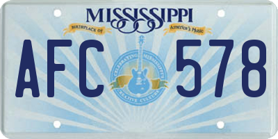 MS license plate AFC578