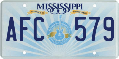 MS license plate AFC579