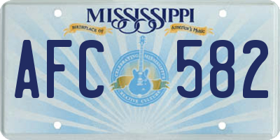 MS license plate AFC582
