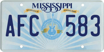 MS license plate AFC583