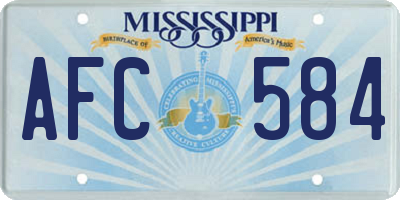 MS license plate AFC584