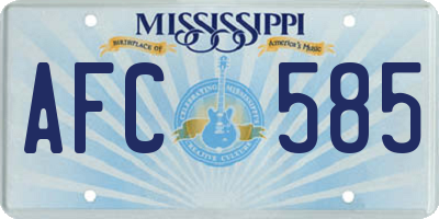 MS license plate AFC585