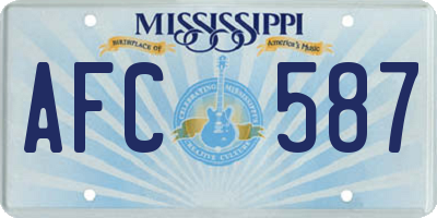 MS license plate AFC587