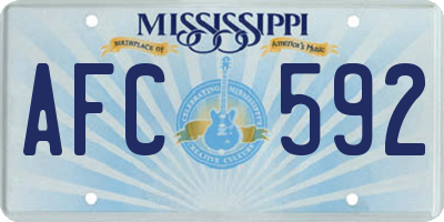 MS license plate AFC592