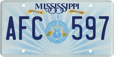 MS license plate AFC597