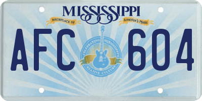 MS license plate AFC604