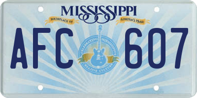 MS license plate AFC607