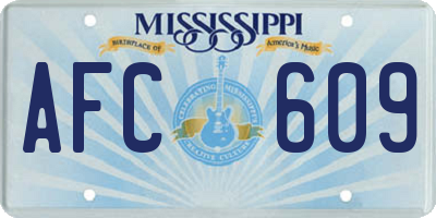 MS license plate AFC609