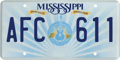 MS license plate AFC611