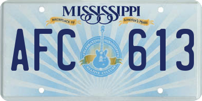 MS license plate AFC613