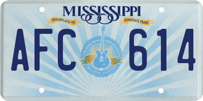 MS license plate AFC614