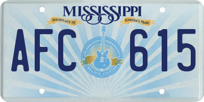 MS license plate AFC615