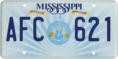 MS license plate AFC621