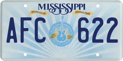 MS license plate AFC622