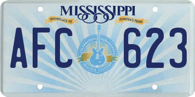 MS license plate AFC623