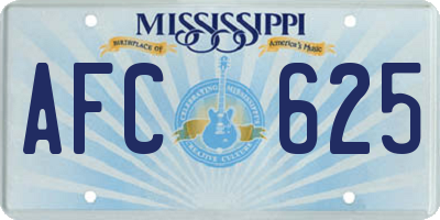 MS license plate AFC625