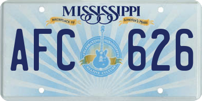 MS license plate AFC626