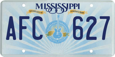 MS license plate AFC627