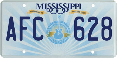 MS license plate AFC628