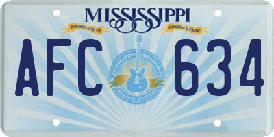 MS license plate AFC634