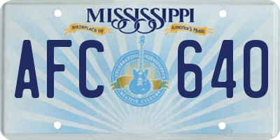 MS license plate AFC640