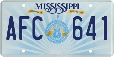 MS license plate AFC641