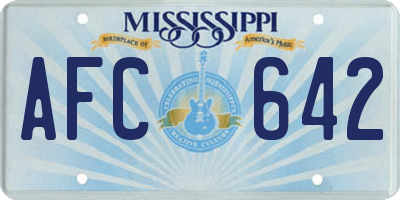 MS license plate AFC642