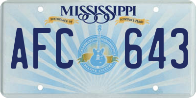 MS license plate AFC643