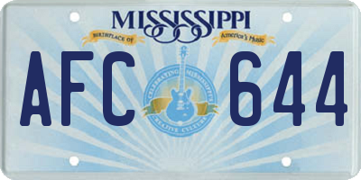 MS license plate AFC644