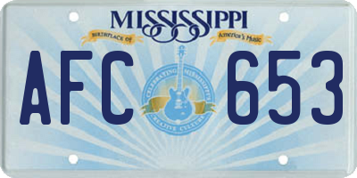 MS license plate AFC653