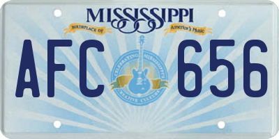 MS license plate AFC656