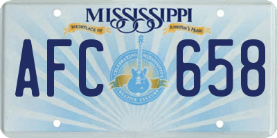 MS license plate AFC658
